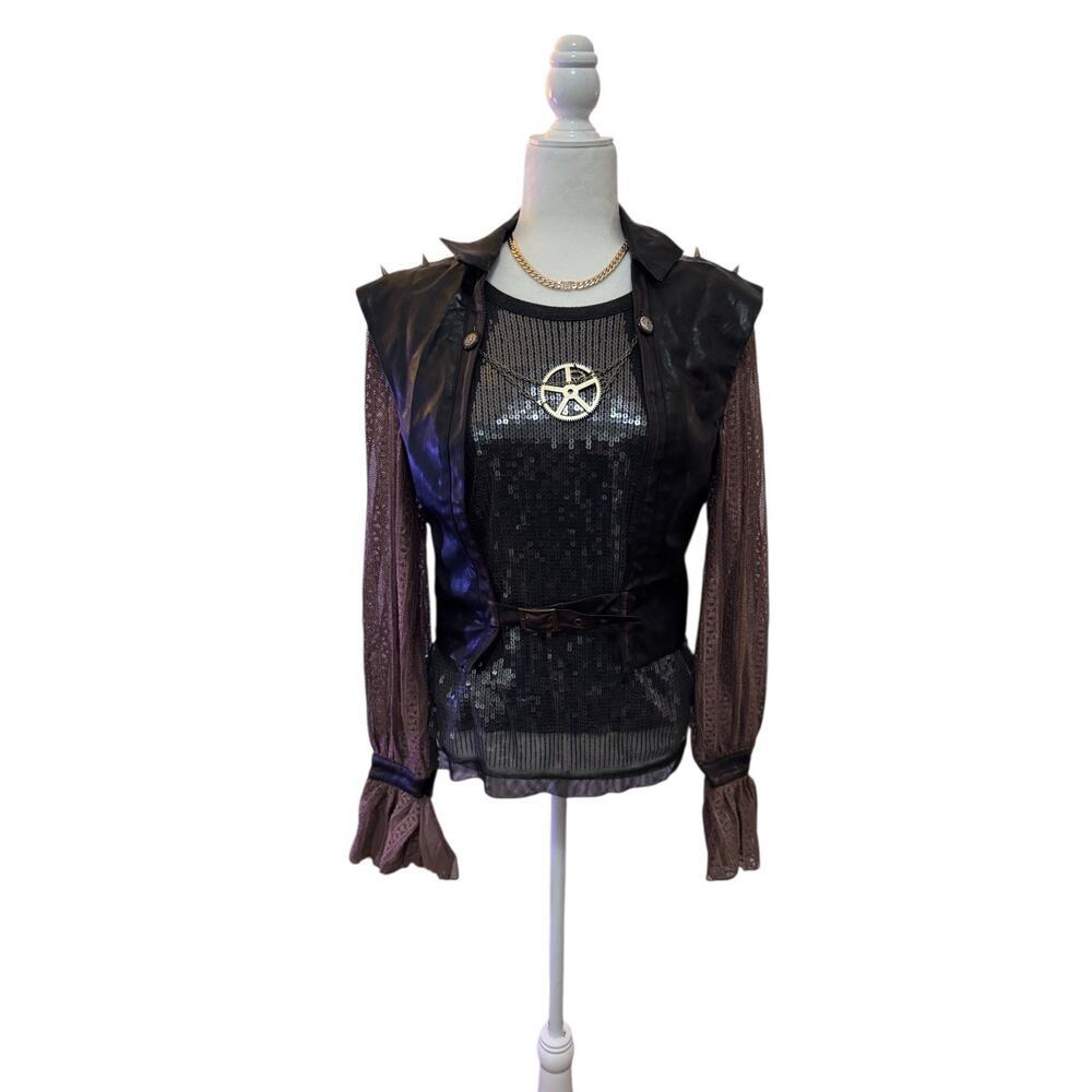 Red Queen's Black Steampunk Bolero Forest fairy Whimsigoth Victorian‎ Grunge L